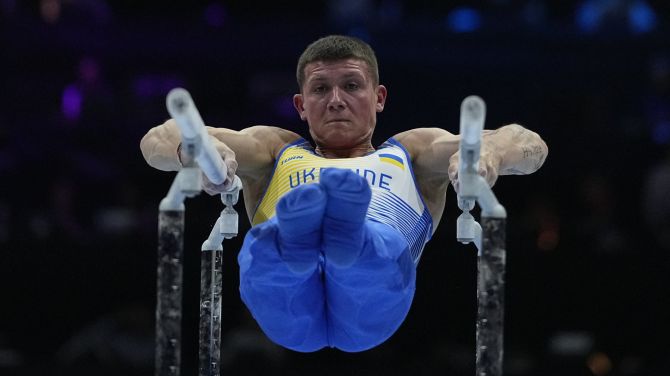 Ілля Ковтун втретє поспіль здобув медаль Євро зі спортивної гімнастики у вправах на паралельних брусах. Getty Images/Ulrik Pedersen