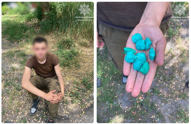 Провівши поверхневу перевірку у чоловіка, поліцейські виявили 9 згортків із, ймовірно, наркотичними речовинами