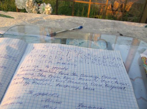 Зошит з проханнями про здоров'я лежить в капличці Зошит з проханнями про здоров'я лежить в капличці